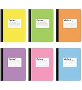 Oxford Composition Notebooks, 6 Pack, College Ruled Paper, 9-3/4 x 7-1/2 Inches, 100 Sheets, Asso...