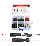 Nilight 60PCS 10 Kits 1 Pin Waterproof Automotive Electrical Connector Kit Quick Connect and Disc...