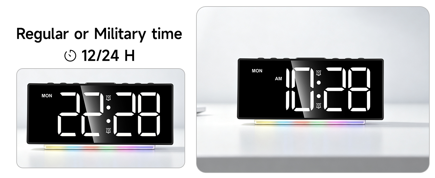 12/24 hour time format digital clock for students nurses office classroom international