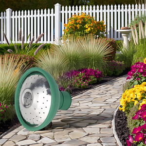 A lush, vibrant garden filled with a variety of blooming flowers and plants, creating a colorful and
