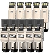 ZOERAX 10-Pack RJ45 Connectors Tool Free Cat 8, Cat8 Field Termination Plug Shielded RJ45 Modular...