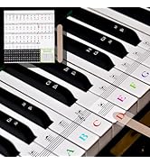 Shongbluu Piano Keyboard Stickers 88/76/61/54/49/37 Keys,Removable Piano Keyboard Note Labels Pia...