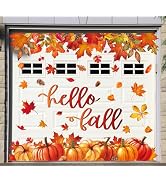 FYSUIMU 31Pcs Hello Fall Garage Decoration Magnet Stickers Pumpkin Maple Leaf Refrigerator Decals...