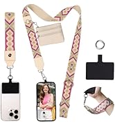 FUVLIFE Phone Lanyard Crossbody Wrist Strap, Adjustable Clip and Go Strap for Phone with Wallet C...