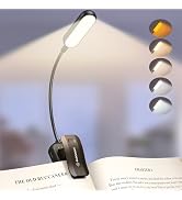 Glocusent 20 LED Reading Lights for Books in Bed, Eye Caring Reading Light, 5 Colors & 5 Brightne...