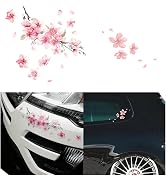 2pcs Pink Cherry Blossom Vinyl Car Sticker Auto Flower Decal Windshield Window Bumper Automotive ...