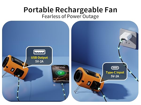 portable personal fan rechargeable