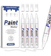 DAPAWIN White Paint Pen Permanent Marker Waterproof 4 Pack Outdoor Pens markers for Metal,Rocks,W...
