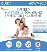 queen zippered bed bug low profile box spring mattress protector 60x80 waterproof cover