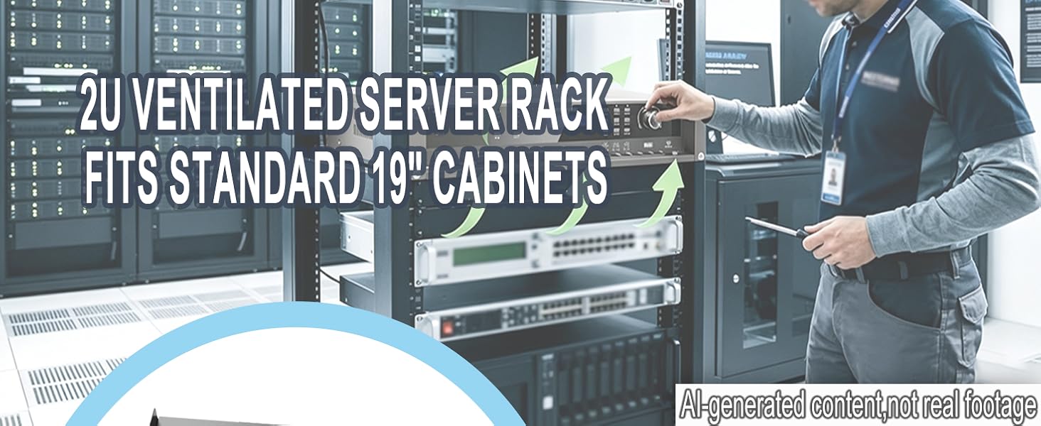 2U vented server rack shelf for 19" rack mount