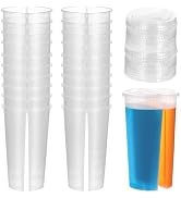 DOITOOL Double Sided Split Plastic Cup :kids Heart Shaped Drink Cups with Lids Creative Double Si...