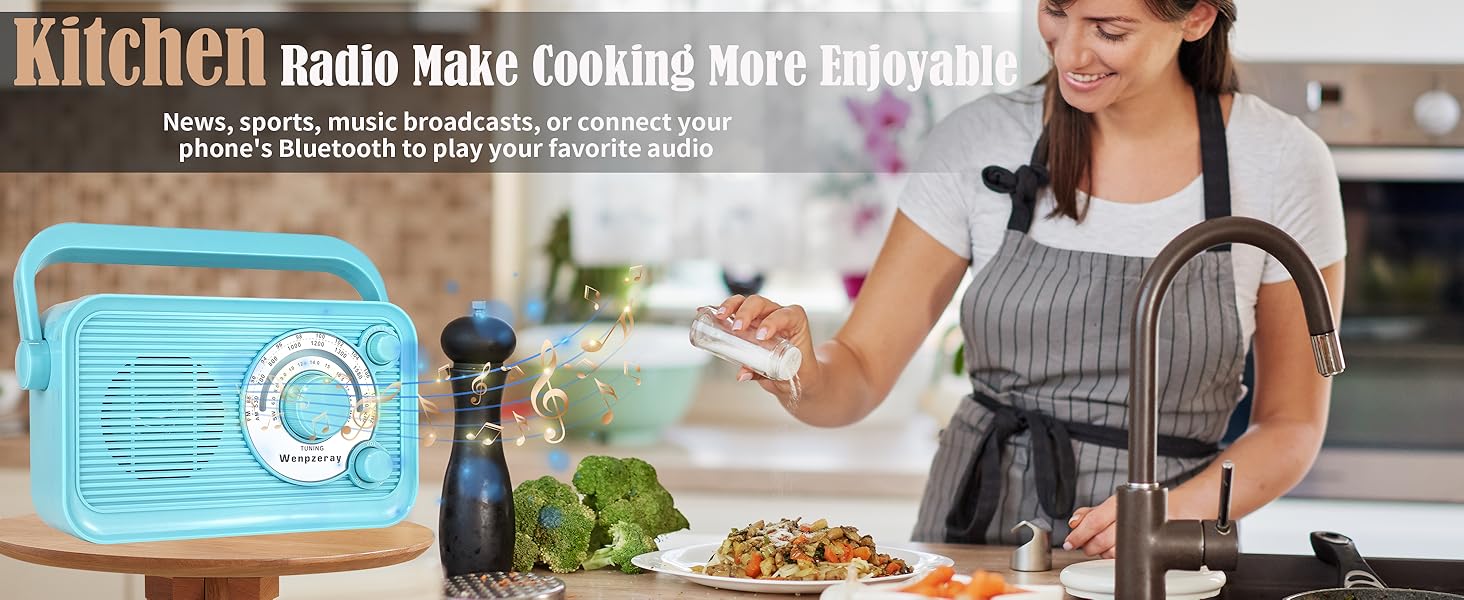 WENPZERAY D218 radio is suitable for the kitchen, Listen to radio programs and your favorite audio
