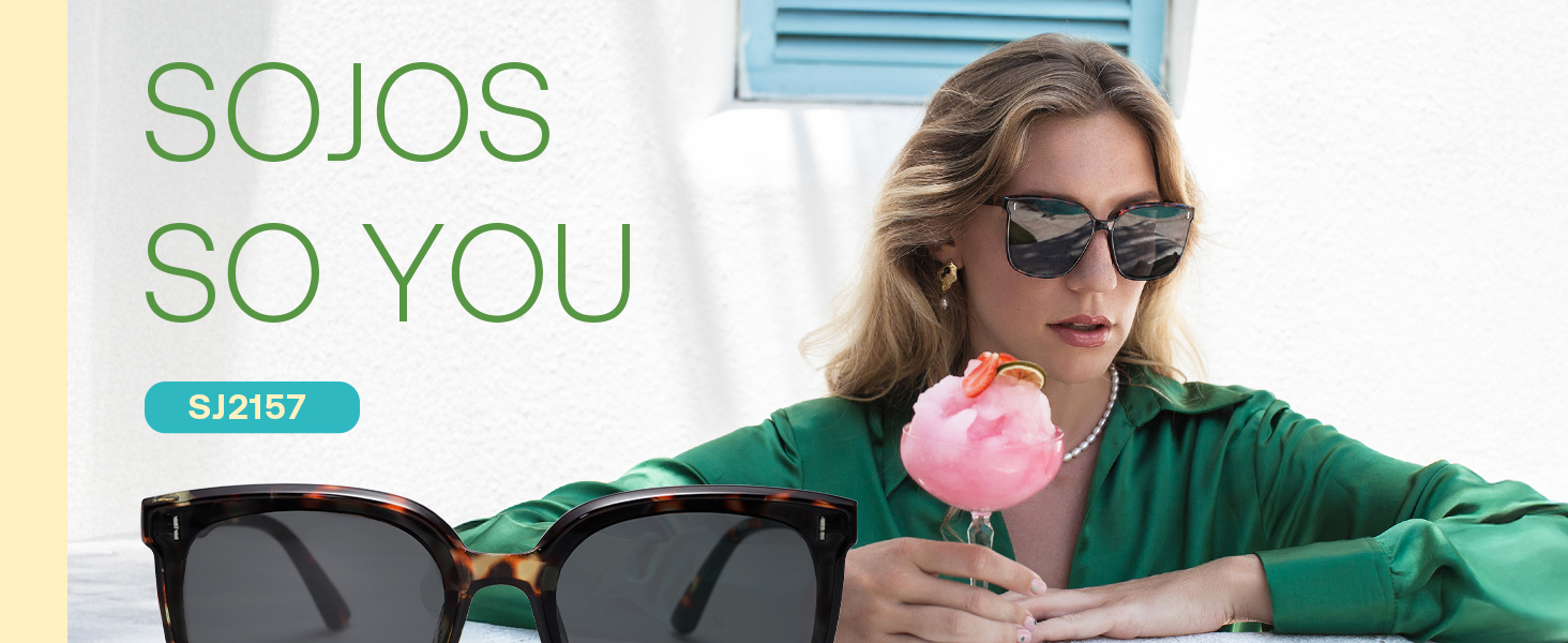 SOJOS Sunglasses for Women Men Vintage Style Shades SJ2157