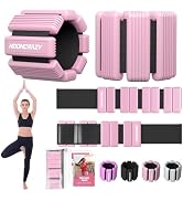 Pilates Wrist Ankle Weights for Women, Wearable Strong Arm & Leg Weights Set of 2(1Lbs Each), Adj...