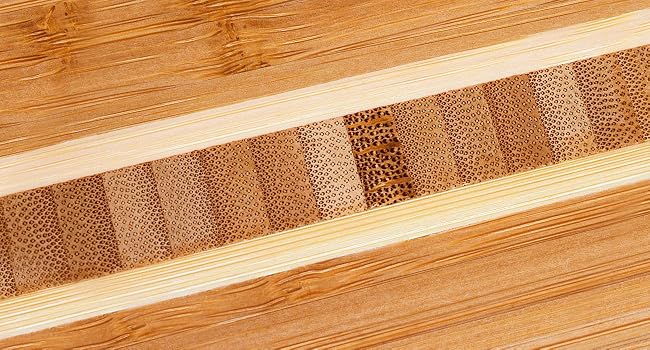 A close up shot of the inlay of the Barbados Serving and Cutting Board.