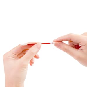 Break from the red line of the iodine swabs