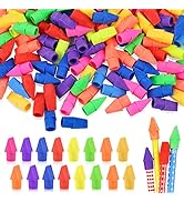Fyess 800PCS Caps Pencil Erasers Chisel Shape Pencil Eraser Arrowhead Caps Erasers Latex Free Pen...