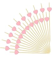 FATLODA 200PCS Heart Cocktail Picks, Pink Heart Decorative Toothpicks for Appetizers Charcuterie ...