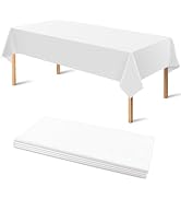 4 Pack Plastic Table Cloth Disposable for Party,White Tablecloths for Rectangle Table - Manteles ...