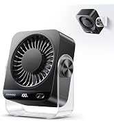 KIMMOO Desk Fan for Bedroom, Rechargeable USB Turto Table Fan, 199 Speeds, 270° Rotating, Quiet S...