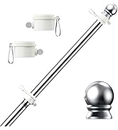 PHITRIC Flag Pole, Tangle Free Spinning Stainless Steel Rustproof Flagpole for 3x5 Sports Fan Out...