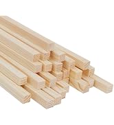Lugailly Square Wooden Dowel Rods Wood Dowels for Crafting 3/8" x 12", 25 PCS Square Wood Sticks ...