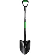 Hooyman Shovel with Heavy Duty Carbon Steel Head Construction, Ergonomic No-Slip H-Grip Handles, ...