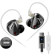 KZ Duonic USB C Headphones, Triple-Magnet Planar Magnetic + Super-Linear Dynamic Dual Driver in-E...