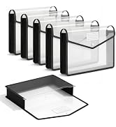 Binditek 5 Pack Plastic Expanding Folders, Expandable Document Folder with Snap Button Closure, L...