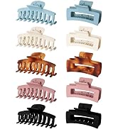 Vsiopy 10pcs Hair Claw Clips for Women Hair, 3.5 Inch Nonslip Medium Large Claws Clip for Thin Ha...