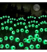 Halloween Decorations Outdoor Lights - 4 Pack 32LED Solar Halloween Scary Eyeball Pathway Lights ...