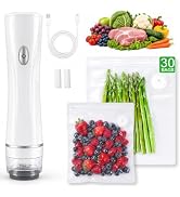 Higfra Portable Food Vacuum Sealer (Vacuum Sealer + 30 Reusable Vacuum Bags) Powerful Handheld Va...