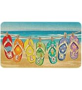 Kuyuayee Summer Welcome Door Mat 30x17 Inch Flip Flops Doormat Indoor Outdoor Entrance Floor Mats...