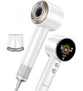 BYZEEYA High Speed Hair Dryer, 7-Mode Ionic Blow Dryer with LCD Screen,160,000 RPM, 28m/s Fast Dr...