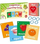 Edumix Toddler Learning Flash Cards, 60 PCS Double Sides Flashcards for Alphabets, Numbers, Color...