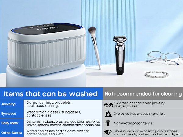 Designed for retainers, aligners, Also works brilliantly on jewelry, rings, earrings, makeup