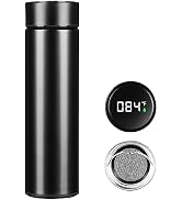 PARACITY Coffee Thermos with LED Temperature Display, 17 oz Double Wall Vacuum Insulated Metal Wa...