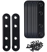 mxuteuk 12pcs Metal Straight Braces Flat Mounting Bracket Mending Repair Flat Plates Corner Conne...