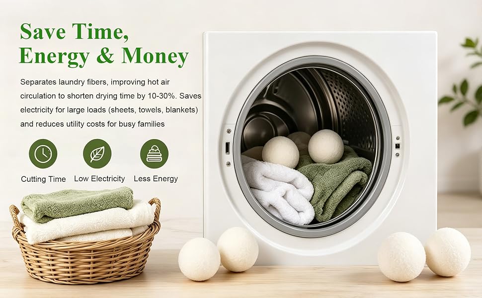 Wool Dryer Balls New Zealand Wool Reusable Fabric Softener Reduce Wrinkles Lint Pet Hair Laundry