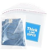 RONSBILL 20 PCS 12x18 Inches Thick 3.2Mil Self Sealing Clear Cellophane Plastic Bags Self Adhesiv...