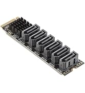 M.2 to SATA3.0 Adapter Card, 6Gbps High Speed ASM1166 M.2 M EKY PCIE3.0 to SATA Expansion Card Ad...
