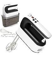 Yomelo 9-Speed Digital Hand Mixer Electric, 400W Powerful DC Motor, Baking Mixer Handheld with Sn...