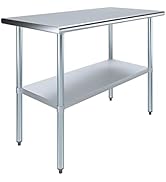 24 in. x 48 in. Stainless Steel Work Table | NSF Kitchen Prep Table | Utitly Metal Table