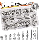 Taiss 540PCS M3 Screw Kit,8 sizes M3 x 6mm/8mm/10mm/12mm/16mm/20mm/25mm/30mm 304 Stainless Steel ...