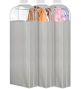 MISSLO 10" Gusseted Garment Bags for Hanging Clothes Storage 60" Dress Bags for Gowns Long Breath...