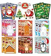 Christmas Stickers,Stocking Stuffers for Kids,Make-a-face Stickers for Kids | Christmas Stickers ...