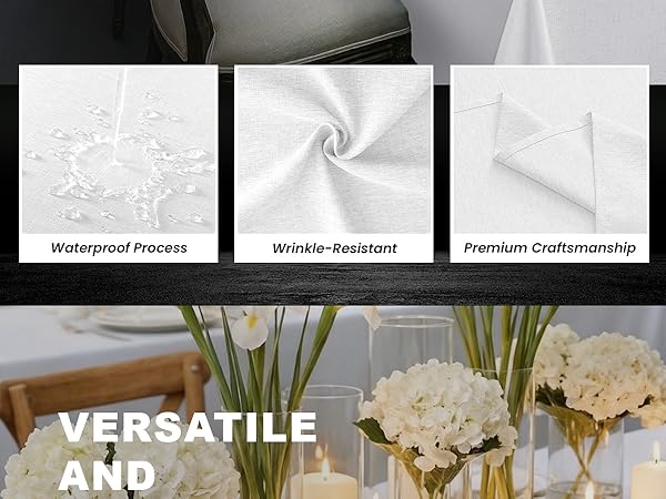 table cloth white rectangle tablecloths rectangular wedding fabric polyester 6 ft party washable