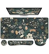 iCasso Floral Desk Mat, 4in1 Large Mouse Pad with Wrist Rest, Desk Matt for Desktop, Desk Pad Mat...