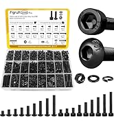 Fgruh 2300PCS M3 Screws with Nuts Assortment Kit, M3x4/6/8/12/16/20/25/30/35 mm Hex Socket Button...