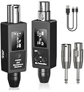 Wireless Microphone Transmitter Receiver System UHF Wireless XLR Transmitter and Receiver for Dyn...
